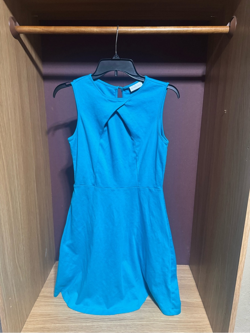 New York & Company Blue Cutout Sleeveless Fit & Flare Dress Size Medium